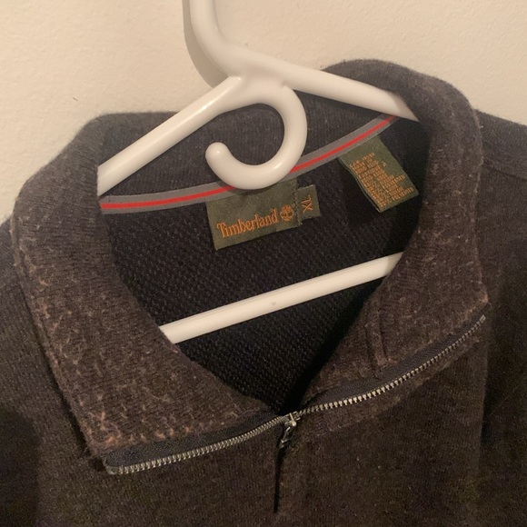 Fantastic Timberland Quarter Zip Wool Blend Sweater w/2 tone side stripes SZ XL - Picture 2 of 8